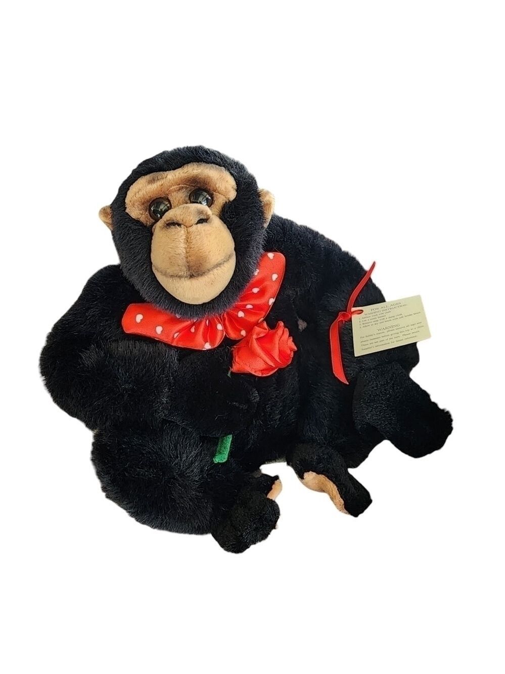 Plush stuffed Bow tie Gorilla holding Rose Valentines love Anniversary date - Picture 2 of 12